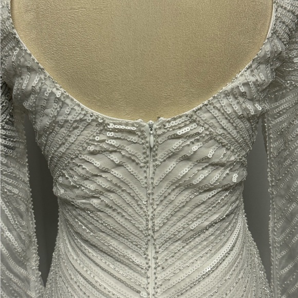 NWT Lulus White Sequin Fringe Mini Dress! - Picture 11 of 14